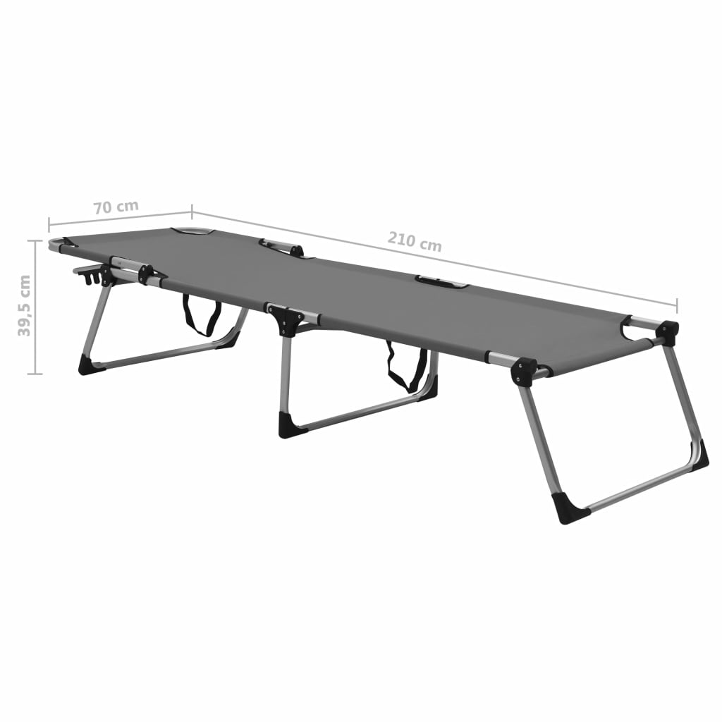 Extra High Folding Senior Sunbed Grey Aluminium- Sunloungers - HomeShopIreland - Home Shop Ireland - Sunloungers - Extra High Folding Senior Sunbed Grey Aluminium