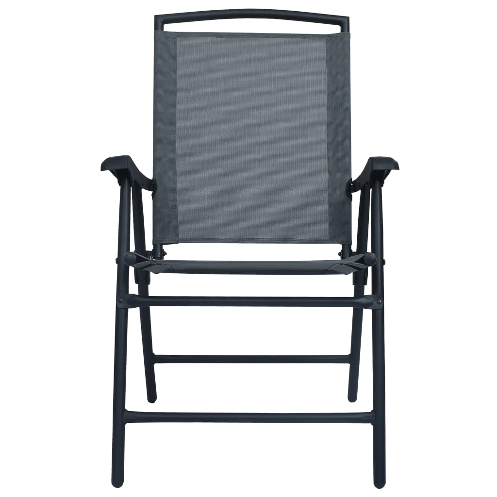 Folding Garden Chairs 2 pcs Texilene Grey- Outdoor Chairs - HomeShopIreland - Home Shop Ireland - Outdoor Chairs - Folding Garden Chairs 2 pcs Texilene Grey