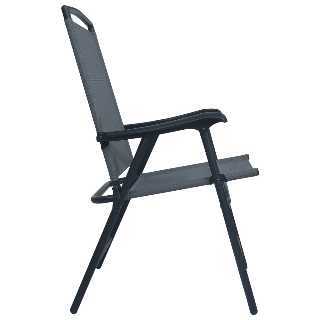 Folding Garden Chairs 2 pcs Texilene Grey- Outdoor Chairs - HomeShopIreland - Home Shop Ireland - Outdoor Chairs - Folding Garden Chairs 2 pcs Texilene Grey