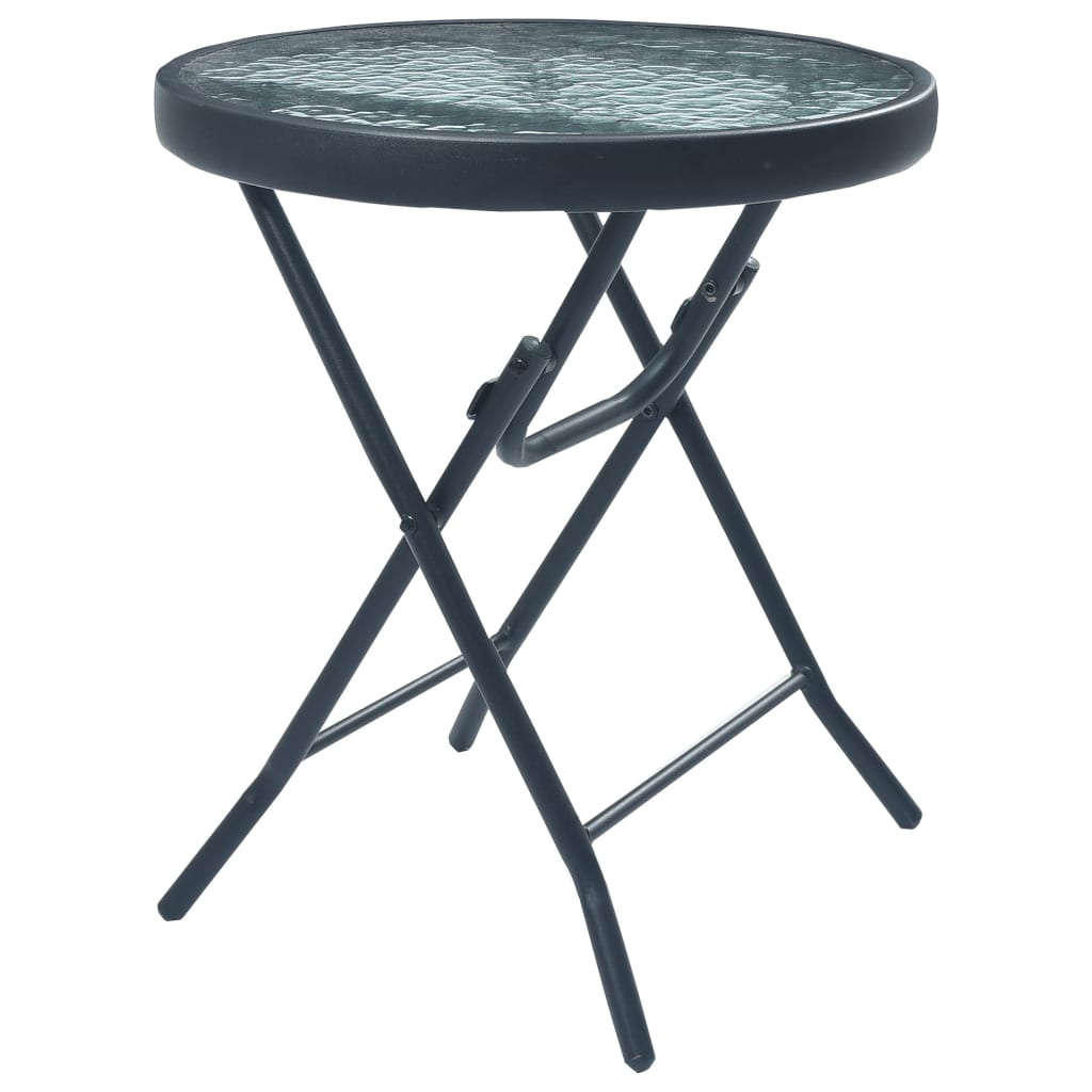 Bistro Table Black 40x46 cm Steel and Glass- Outdoor Tables - HomeShopIreland - Home Shop Ireland - Outdoor Tables - Bistro Table Black 40x46 cm Steel and Glass