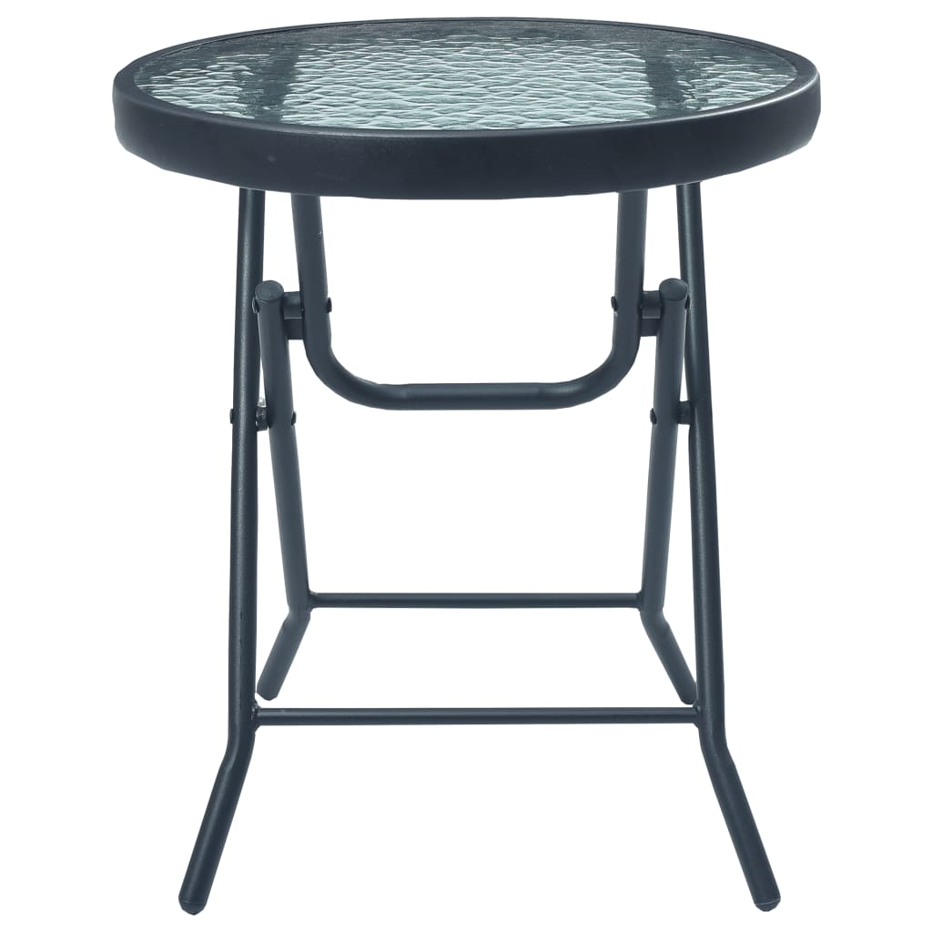 Bistro Table Black 40x46 cm Steel and Glass- Outdoor Tables - HomeShopIreland - Home Shop Ireland - Outdoor Tables - Bistro Table Black 40x46 cm Steel and Glass