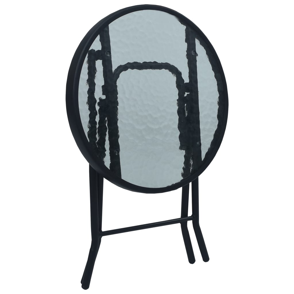 Bistro Table Black 40x46 cm Steel and Glass- Outdoor Tables - HomeShopIreland - Home Shop Ireland - Outdoor Tables - Bistro Table Black 40x46 cm Steel and Glass