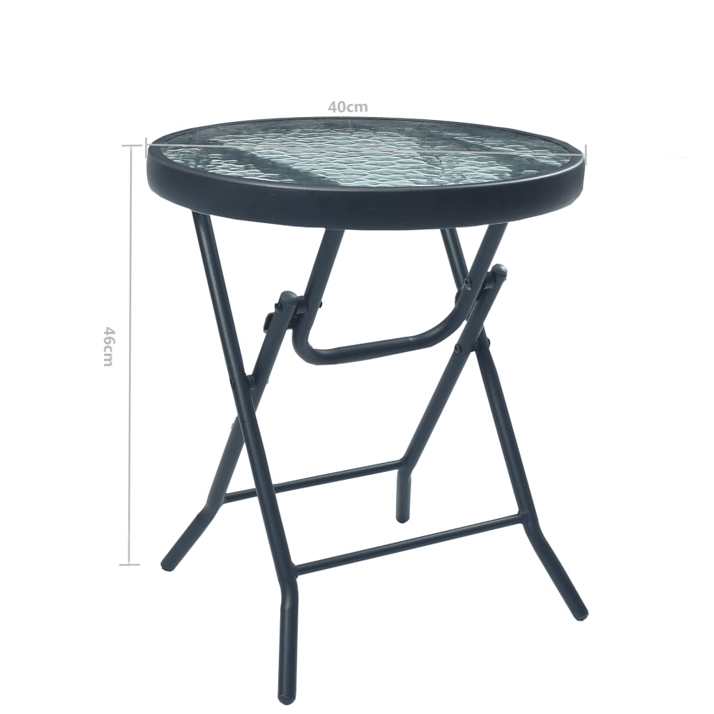 Bistro Table Black 40x46 cm Steel and Glass- Outdoor Tables - HomeShopIreland - Home Shop Ireland - Outdoor Tables - Bistro Table Black 40x46 cm Steel and Glass