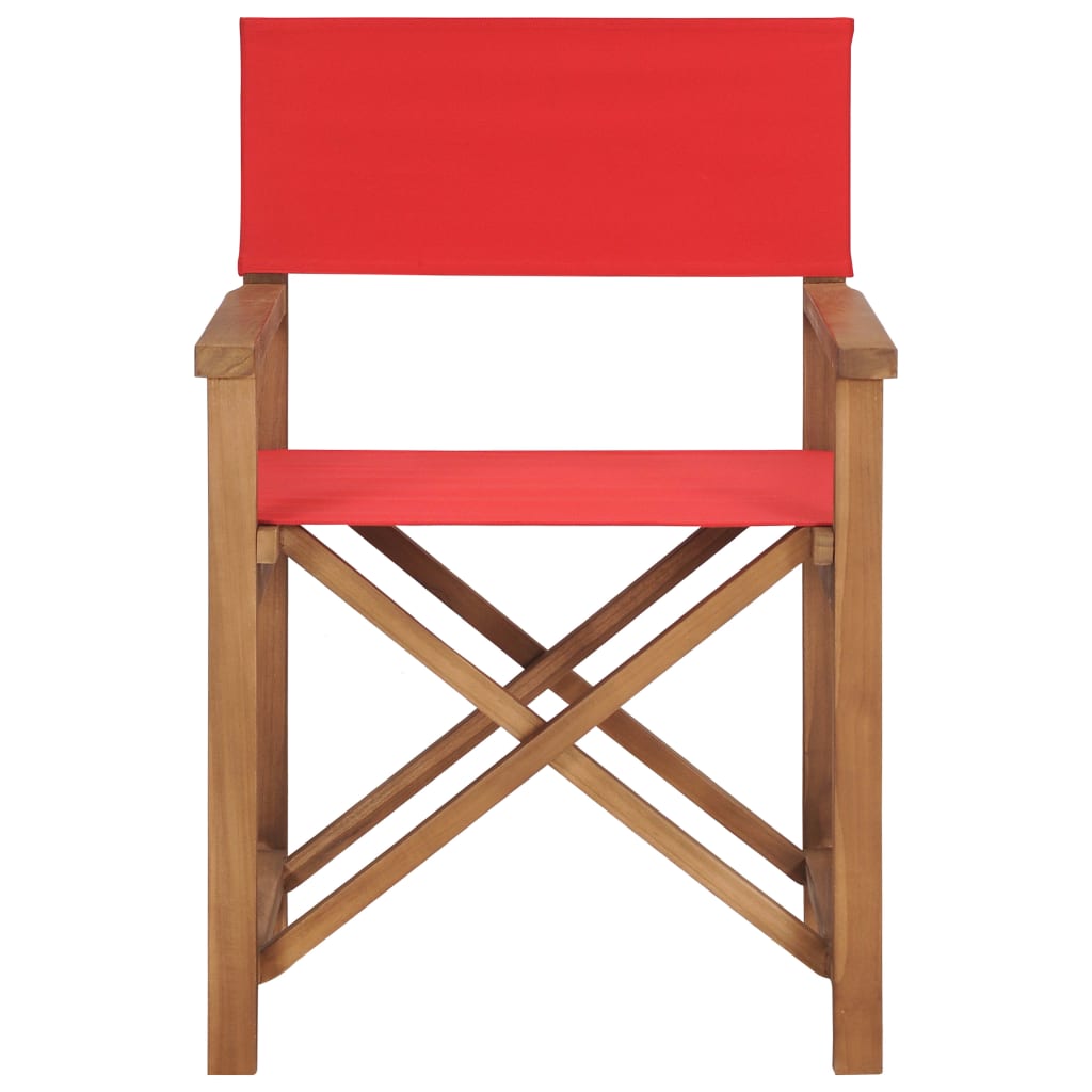 Director's Chair Solid Teak Wood Red- Outdoor Chairs - HomeShopIreland - Home Shop Ireland - Outdoor Chairs - Director's Chair Solid Teak Wood Red