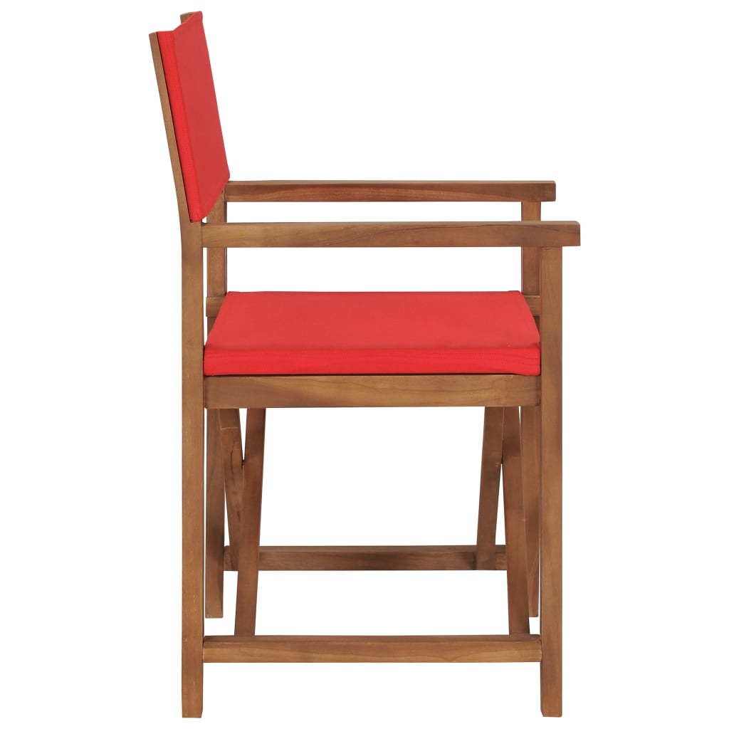 Director's Chair Solid Teak Wood Red- Outdoor Chairs - HomeShopIreland - Home Shop Ireland - Outdoor Chairs - Director's Chair Solid Teak Wood Red