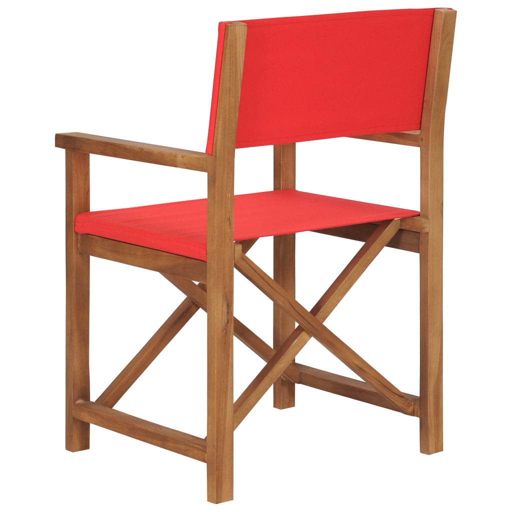 Director's Chair Solid Teak Wood Red- Outdoor Chairs - HomeShopIreland - Home Shop Ireland - Outdoor Chairs - Director's Chair Solid Teak Wood Red