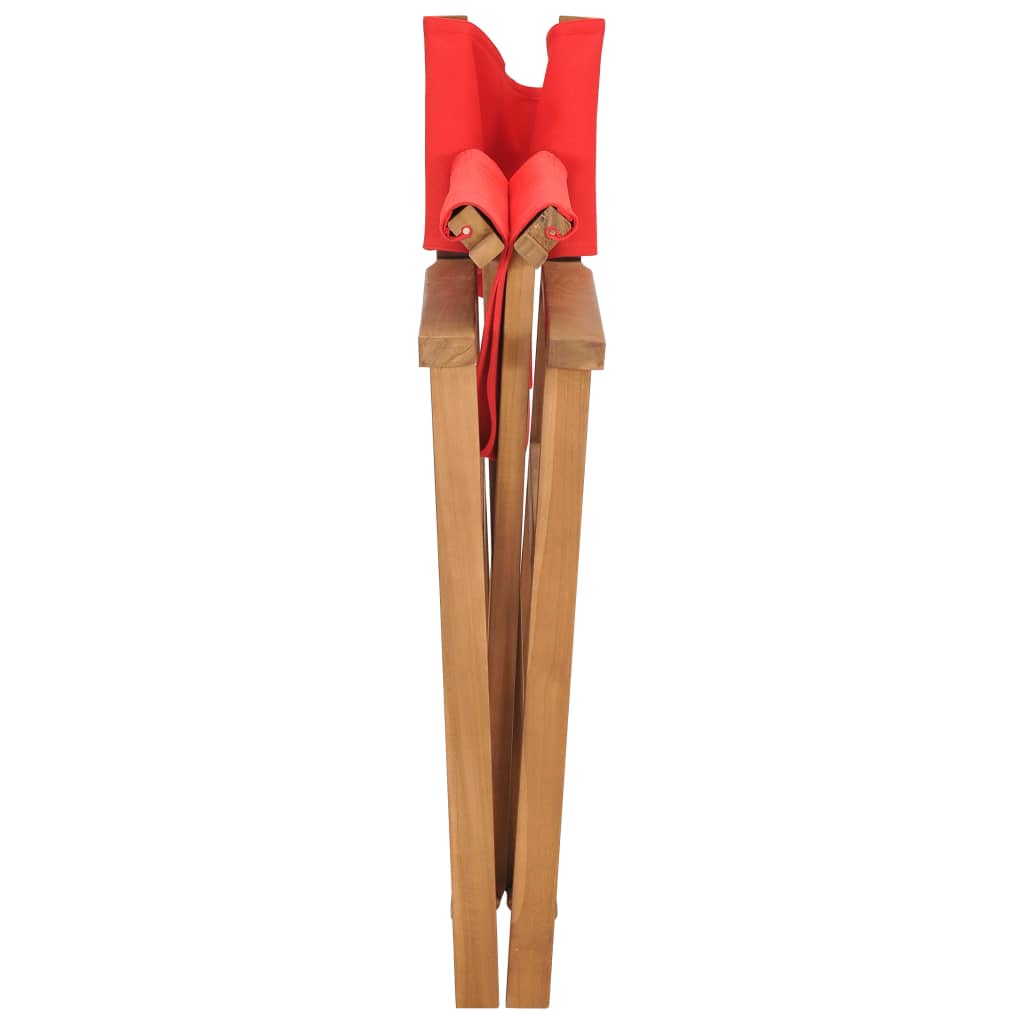 Director's Chair Solid Teak Wood Red- Outdoor Chairs - HomeShopIreland - Home Shop Ireland - Outdoor Chairs - Director's Chair Solid Teak Wood Red