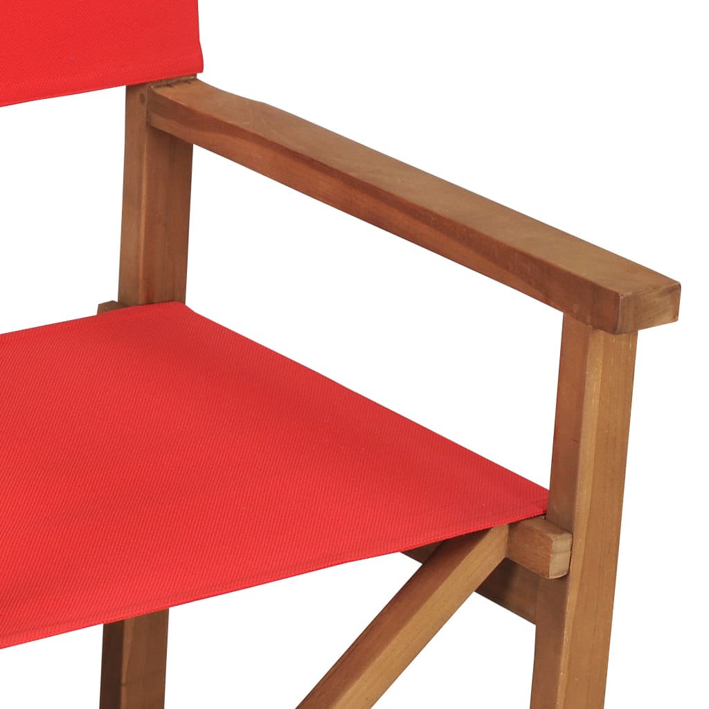 Director's Chair Solid Teak Wood Red- Outdoor Chairs - HomeShopIreland - Home Shop Ireland - Outdoor Chairs - Director's Chair Solid Teak Wood Red