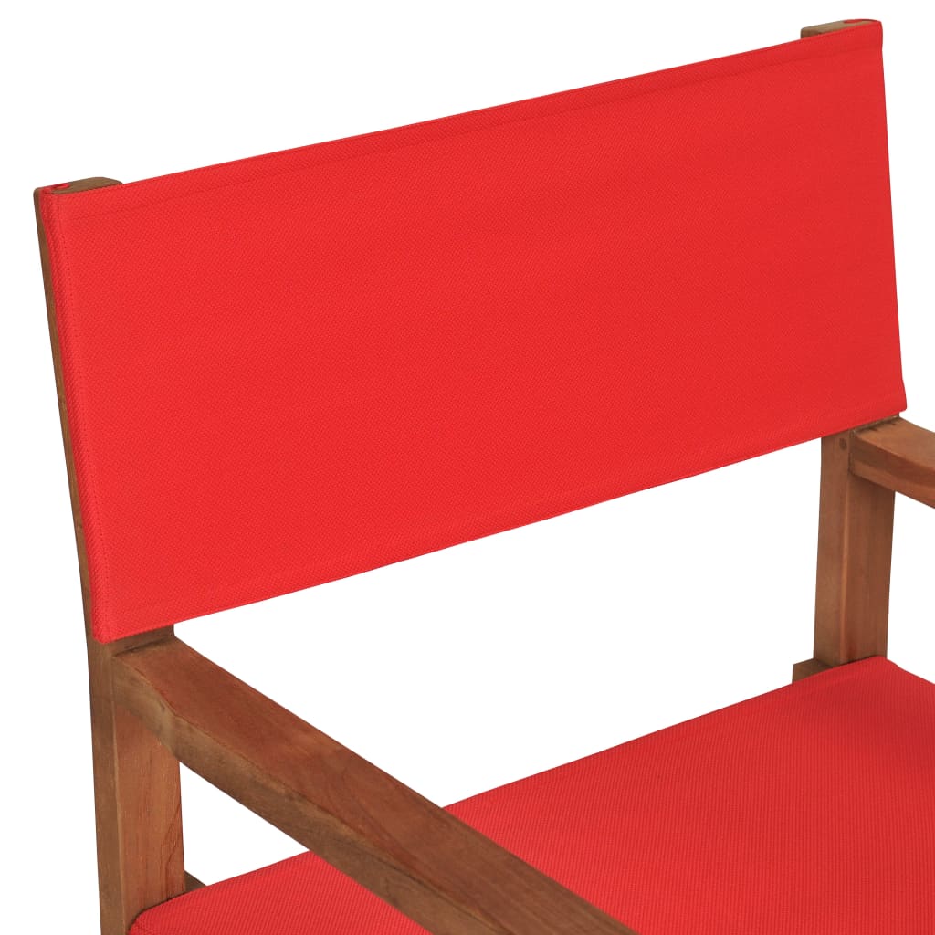 Director's Chair Solid Teak Wood Red- Outdoor Chairs - HomeShopIreland - Home Shop Ireland - Outdoor Chairs - Director's Chair Solid Teak Wood Red