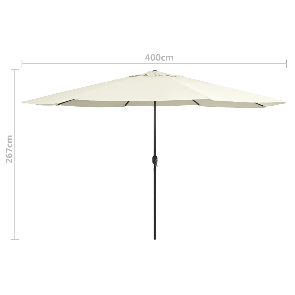 Outdoor Parasol with Metal Pole 400 cm Sand White- Outdoor Parasol with Metal Pole 400 cm Sand WGarden > Lawn & Garden > Outdoor Living > Outdoor Umbrellas & Sunshades>< - HomeShopIreland - Home Shop Ireland - Outdoor Parasol with Metal Pole 400 cm Sand WGarden > Lawn & Garden > Outdoor Living > Outdoor Umbrellas & Sunshades>< - Outdoor Parasol with Metal Pole 400 cm Sand White