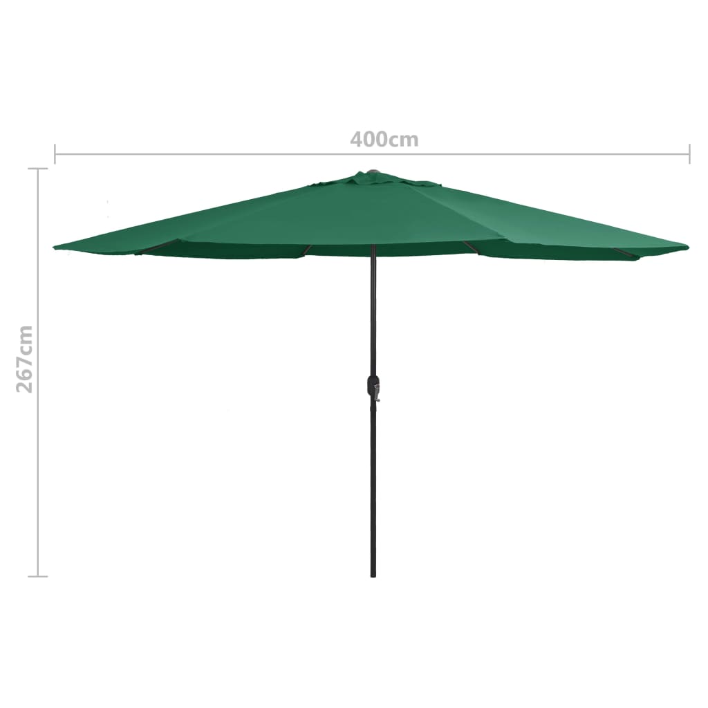 Outdoor Parasol with Metal Pole 400 cm Green- Outdoor Umbrellas & Sunshades - HomeShopIreland - Home Shop Ireland - Outdoor Umbrellas & Sunshades - Outdoor Parasol with Metal Pole 400 cm Green