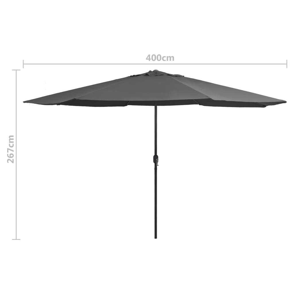 Outdoor Parasol with Metal Pole 400 cm Anthracite- Outdoor Umbrellas & Sunshades - HomeShopIreland - Home Shop Ireland - Outdoor Umbrellas & Sunshades - Outdoor Parasol with Metal Pole 400 cm Anthracite