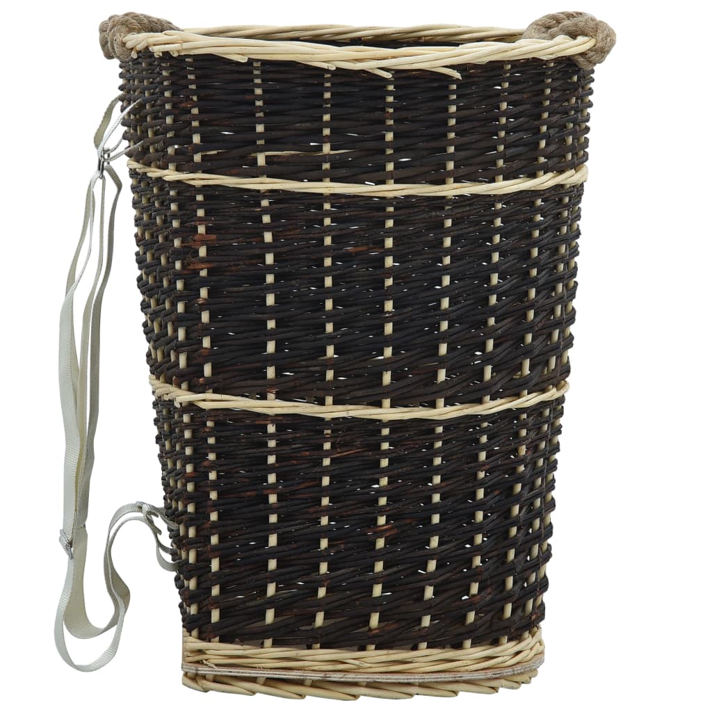 Firewood Backpack with Carrying Belts 50x44x58 cm Natural Willow- Log Racks & Carriers - HomeShopIreland - Home Shop Ireland - Log Racks & Carriers - Firewood Backpack with Carrying Belts 50x44x58 cm Natural Willow