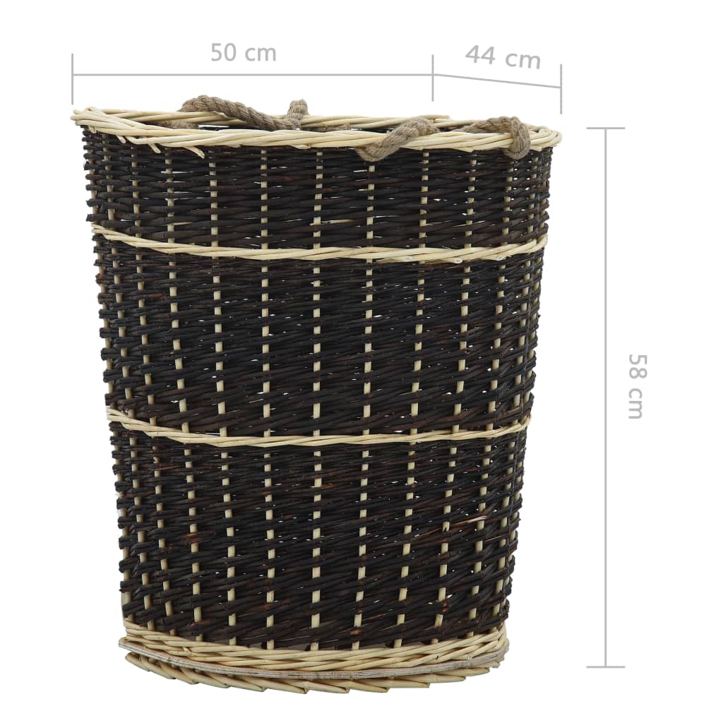 Firewood Backpack with Carrying Belts 50x44x58 cm Natural Willow- Log Racks & Carriers - HomeShopIreland - Home Shop Ireland - Log Racks & Carriers - Firewood Backpack with Carrying Belts 50x44x58 cm Natural Willow