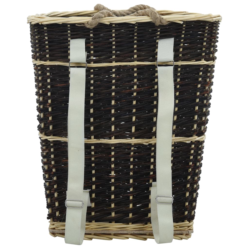 Firewood Backpack with Carrying Belts 50x44x58 cm Natural Willow- Log Racks & Carriers - HomeShopIreland - Home Shop Ireland - Log Racks & Carriers - Firewood Backpack with Carrying Belts 50x44x58 cm Natural Willow
