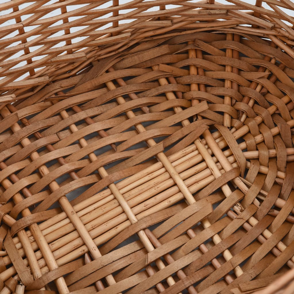 Firewood Basket with Carrying Handles 58x42x29 cm Natural Willow- Log Racks & Carriers - HomeShopIreland - Home Shop Ireland - Log Racks & Carriers - Firewood Basket with Carrying Handles 58x42x29 cm Natural Willow