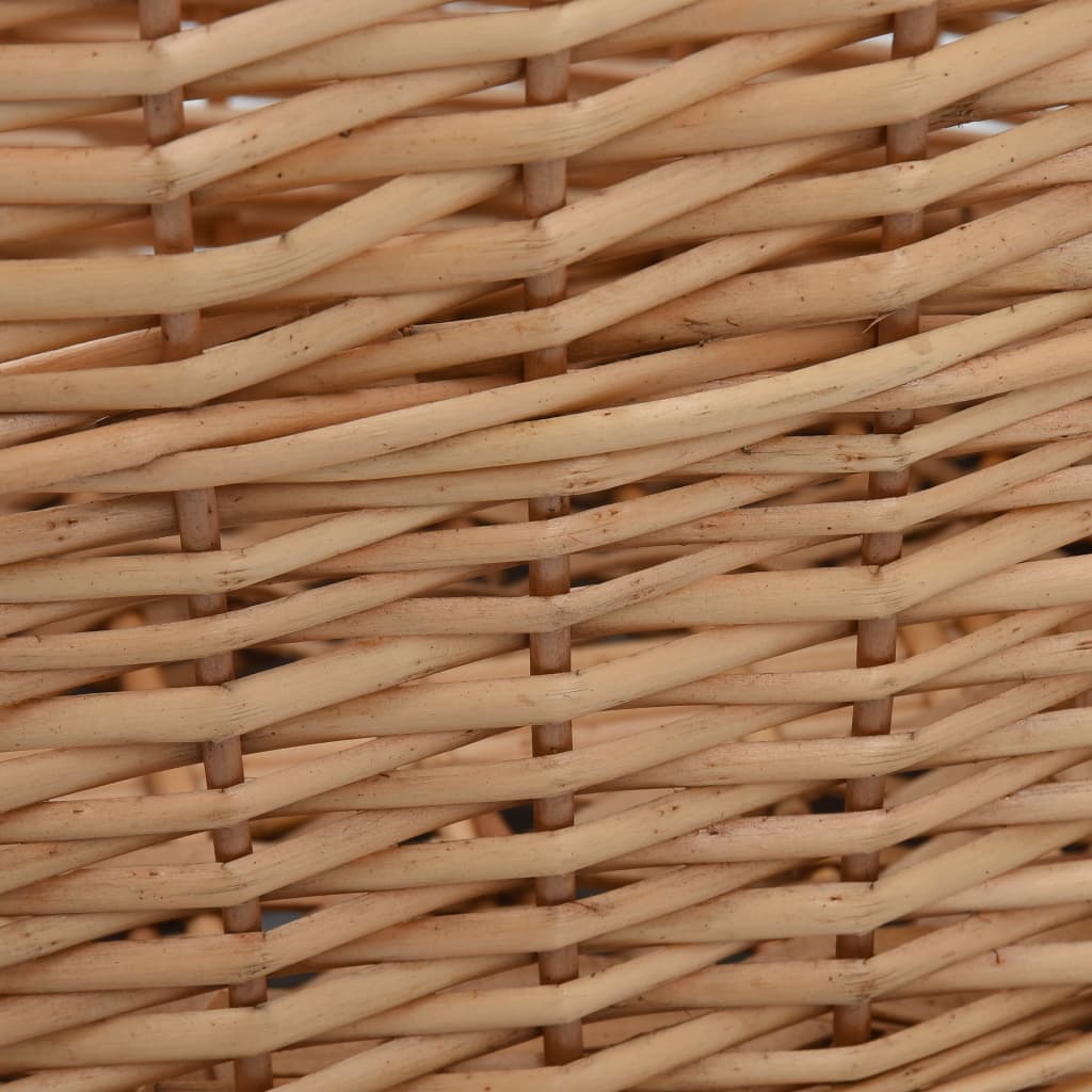 Firewood Basket with Carrying Handles 58x42x29 cm Natural Willow- Log Racks & Carriers - HomeShopIreland - Home Shop Ireland - Log Racks & Carriers - Firewood Basket with Carrying Handles 58x42x29 cm Natural Willow