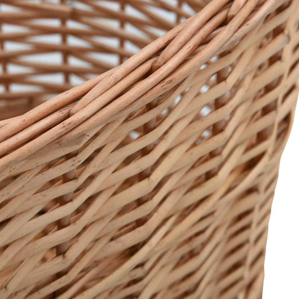 Firewood Basket with Carrying Handles 58x42x29 cm Natural Willow- Log Racks & Carriers - HomeShopIreland - Home Shop Ireland - Log Racks & Carriers - Firewood Basket with Carrying Handles 58x42x29 cm Natural Willow
