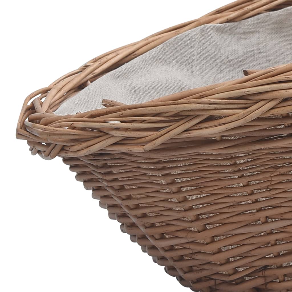 Firewood Basket with Handle 60x44x55 cm Natural Willow- Log Racks & Carriers - HomeShopIreland - Home Shop Ireland - Log Racks & Carriers - Firewood Basket with Handle 60x44x55 cm Natural Willow