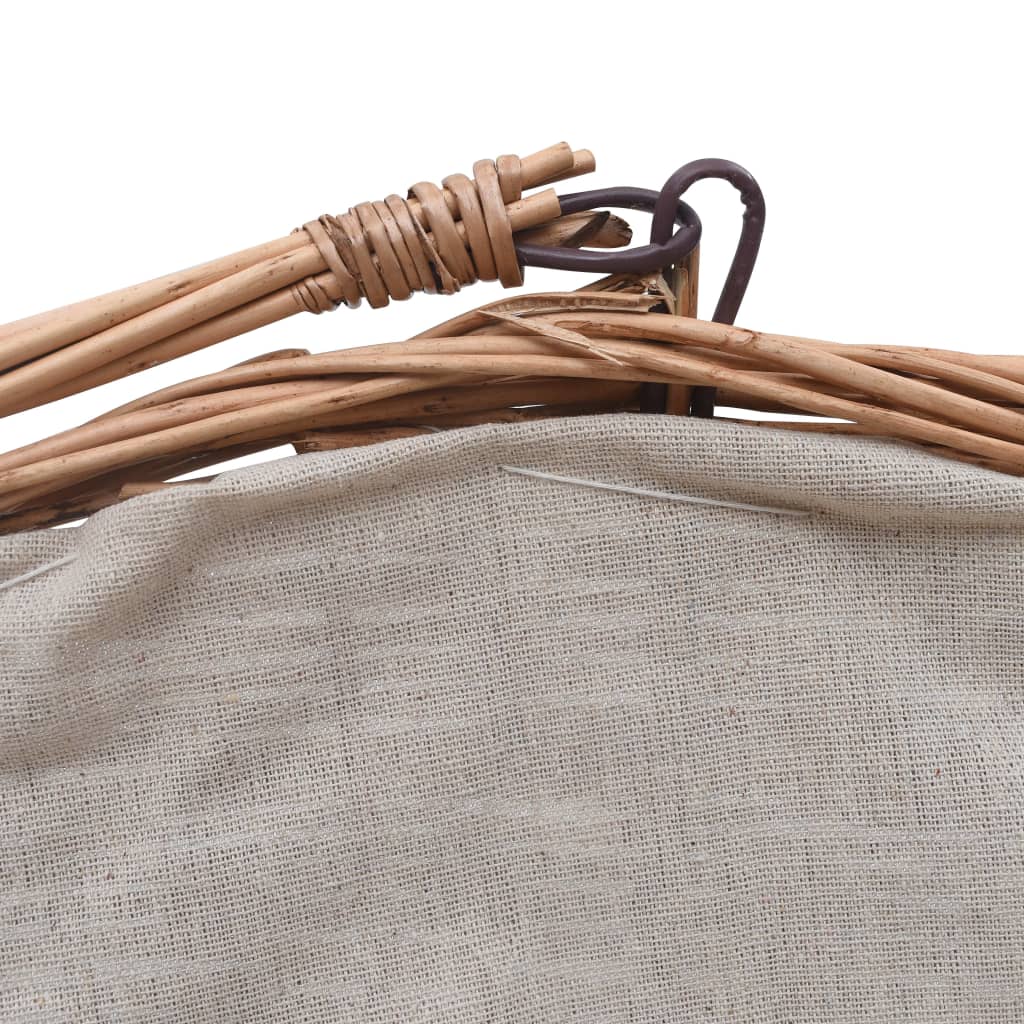 Firewood Basket with Handle 60x44x55 cm Natural Willow- Log Racks & Carriers - HomeShopIreland - Home Shop Ireland - Log Racks & Carriers - Firewood Basket with Handle 60x44x55 cm Natural Willow