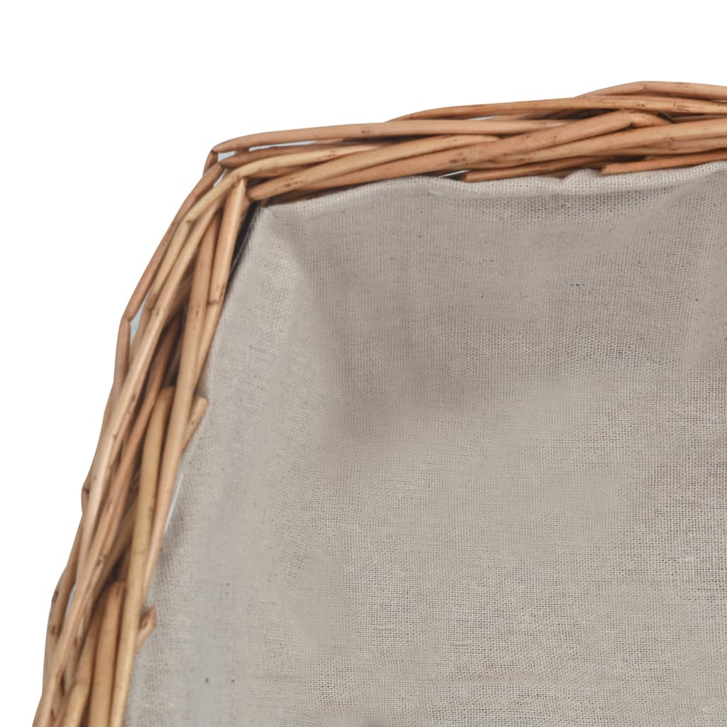 Firewood Basket with Handle 61.5x46.5x58 cm Brown Willow- Log Racks & Carriers - HomeShopIreland - Home Shop Ireland - Log Racks & Carriers - Firewood Basket with Handle 61.5x46.5x58 cm Brown Willow