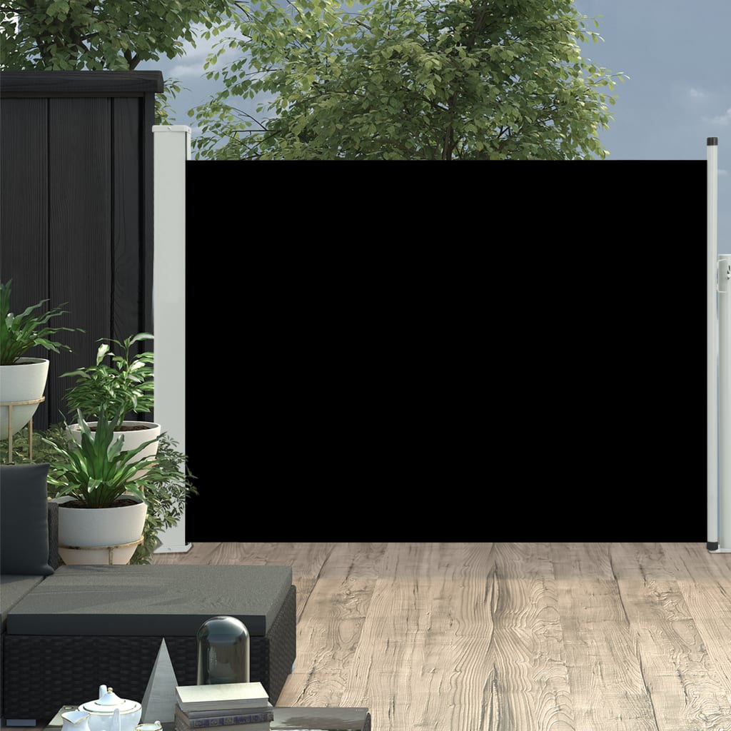 Patio Retractable Side Awning 100x500 cm Black- Outdoor Umbrellas & Sunshades - HomeShopIreland - Home Shop Ireland - Outdoor Umbrellas & Sunshades - Patio Retractable Side Awning 100x500 cm Black