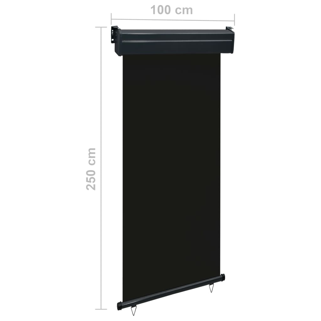 Balcony Side Awning 100x250 cm Black- Outdoor Umbrellas & Sunshades - HomeShopIreland - Home Shop Ireland - Outdoor Umbrellas & Sunshades - Balcony Side Awning 100x250 cm Black