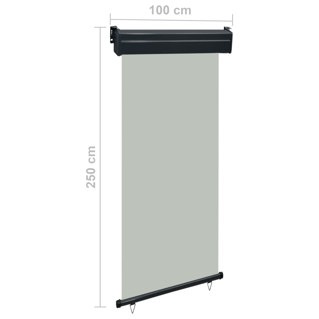 Balcony Side Awning 100x250 cm Grey- Outdoor Umbrellas & Sunshades - HomeShopIreland - Home Shop Ireland - Outdoor Umbrellas & Sunshades - Balcony Side Awning 100x250 cm Grey