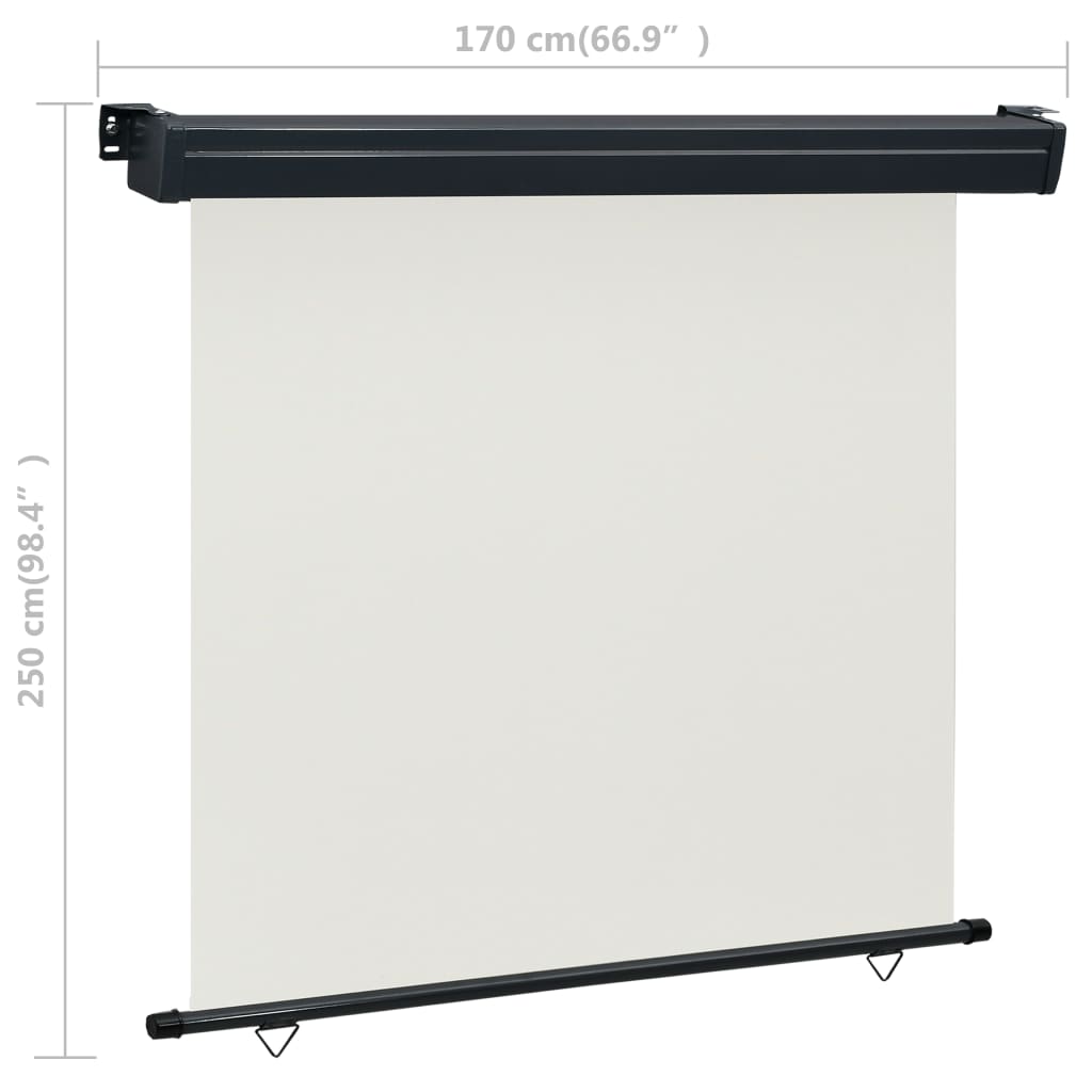 Balcony Side Awning 170x250 cm Cream- Outdoor Umbrellas & Sunshades - HomeShopIreland - Home Shop Ireland - Outdoor Umbrellas & Sunshades - Balcony Side Awning 170x250 cm Cream