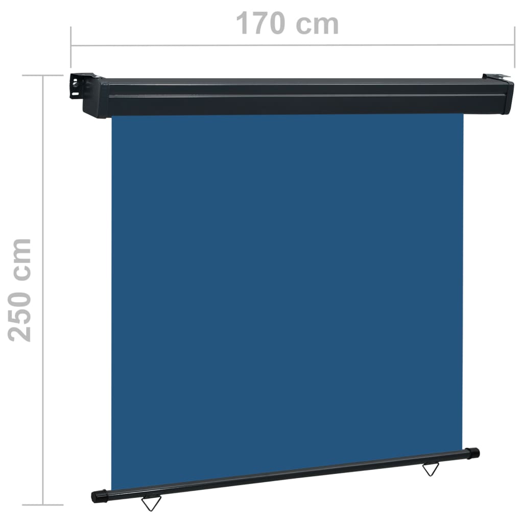 Balcony Side Awning 170x250 cm Blue- Outdoor Umbrellas & Sunshades - HomeShopIreland - Home Shop Ireland - Outdoor Umbrellas & Sunshades - Balcony Side Awning 170x250 cm Blue