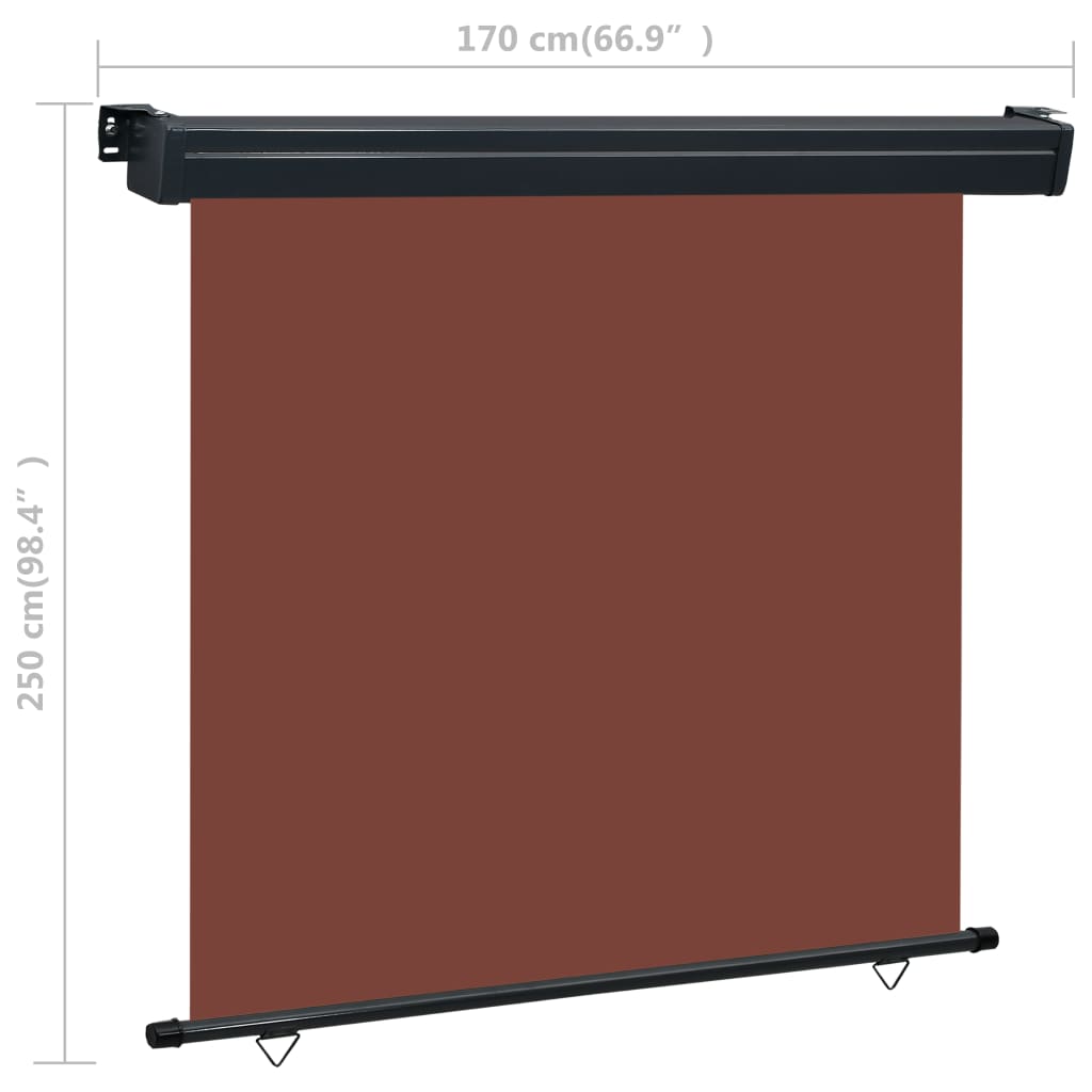 Balcony Side Awning 170x250 cm Brown- Outdoor Umbrellas & Sunshades - HomeShopIreland - Home Shop Ireland - Outdoor Umbrellas & Sunshades - Balcony Side Awning 170x250 cm Brown