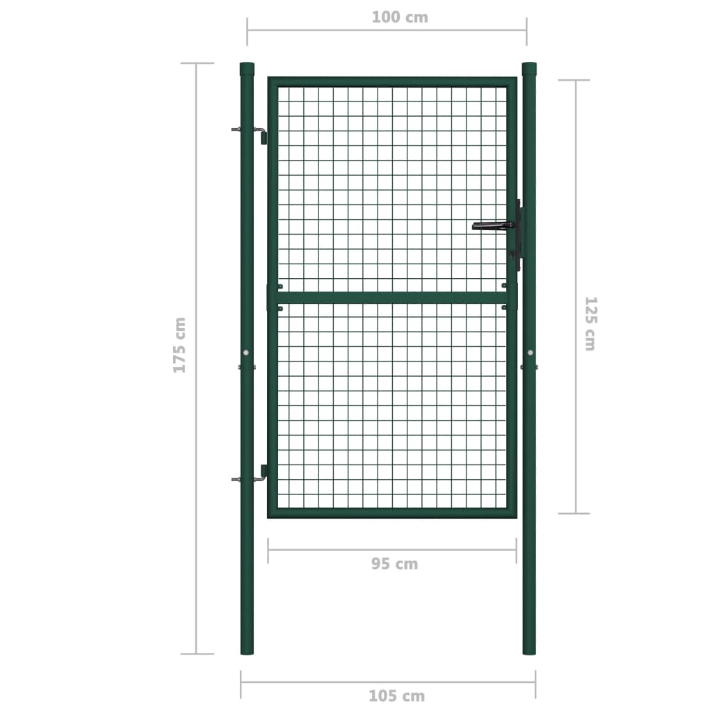 Fence Gate Steel 100x125 cm Green- Gates - HomeShopIreland - Home Shop Ireland - Gates - Fence Gate Steel 100x125 cm Green