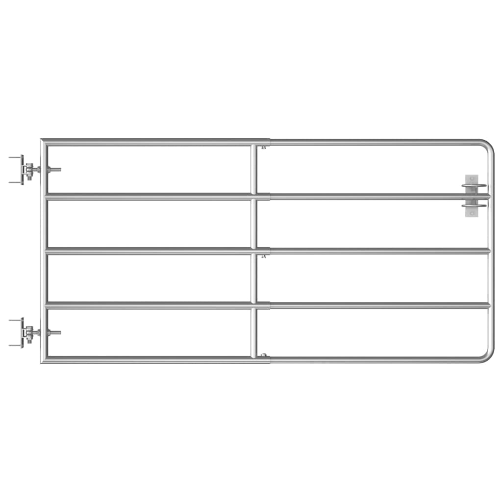 5 Bar Field Gate Steel (95-170)x90 cm Silver- Gates - HomeShopIreland - Home Shop Ireland - Gates - 5 Bar Field Gate Steel (95-170)x90 cm Silver