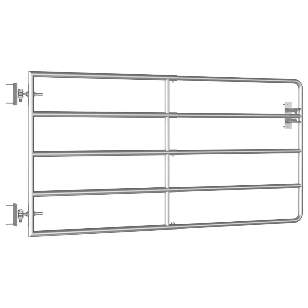 5 Bar Field Gate Steel (95-170)x90 cm Silver- Gates - HomeShopIreland - Home Shop Ireland - Gates - 5 Bar Field Gate Steel (95-170)x90 cm Silver
