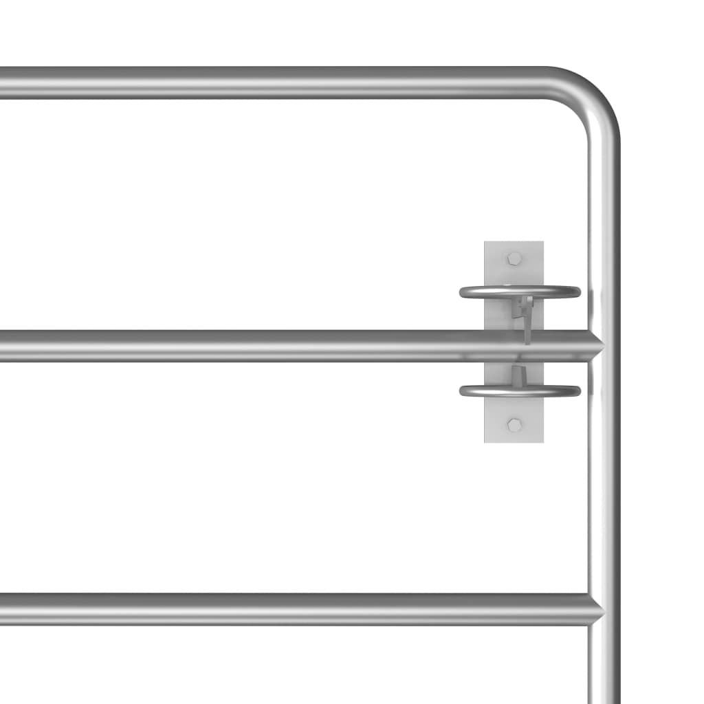 5 Bar Field Gate Steel (95-170)x90 cm Silver- Gates - HomeShopIreland - Home Shop Ireland - Gates - 5 Bar Field Gate Steel (95-170)x90 cm Silver