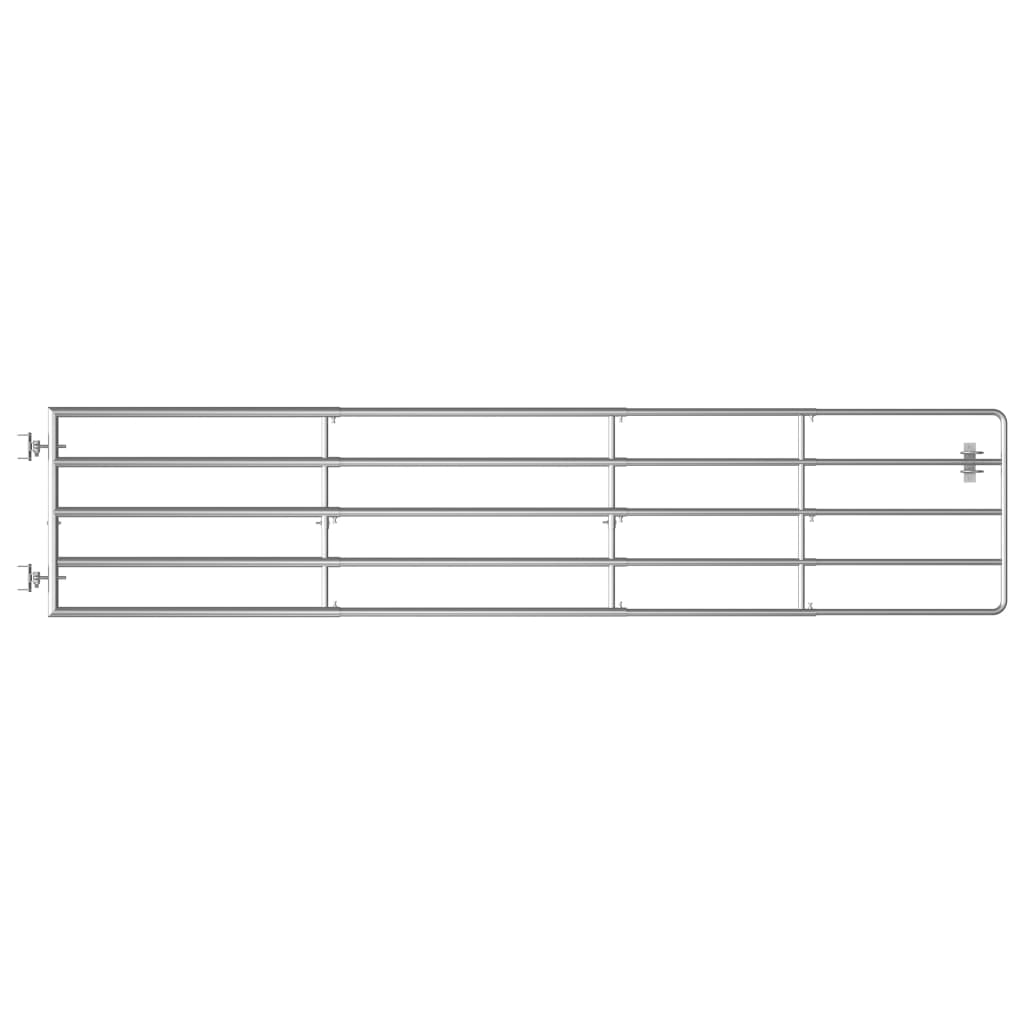5 Bar Field Gate Steel (150-400)x90 cm Silver- Gates - HomeShopIreland - Home Shop Ireland - Gates - 5 Bar Field Gate Steel (150-400)x90 cm Silver