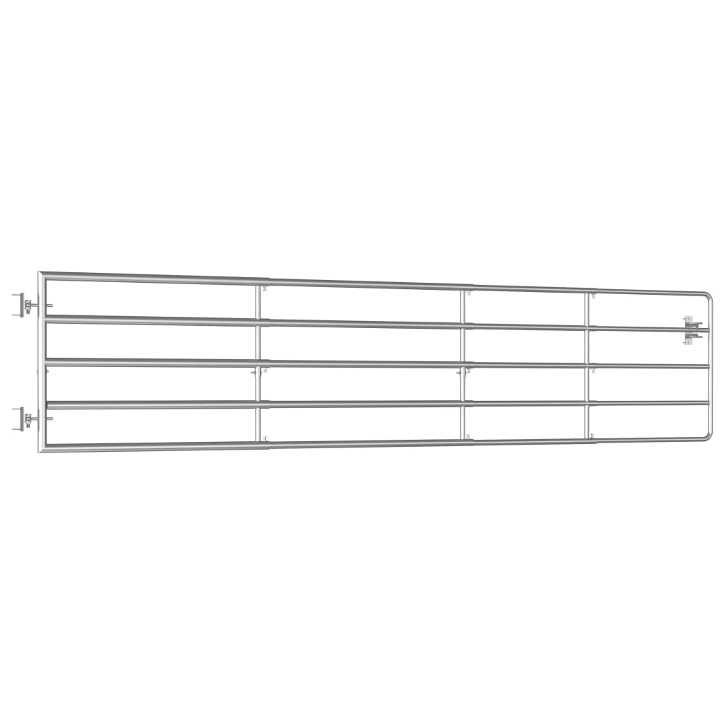 5 Bar Field Gate Steel (150-400)x90 cm Silver- Gates - HomeShopIreland - Home Shop Ireland - Gates - 5 Bar Field Gate Steel (150-400)x90 cm Silver