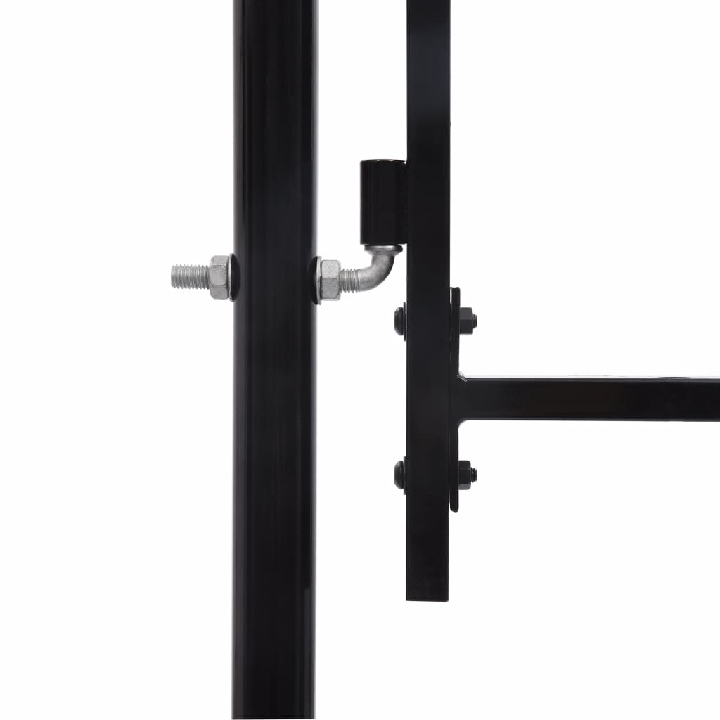 Fence Gate Single Door with Spike Top Steel 1x1.2 m Black- Gates - HomeShopIreland - Home Shop Ireland - Gates - Fence Gate Single Door with Spike Top Steel 1x1.2 m Black