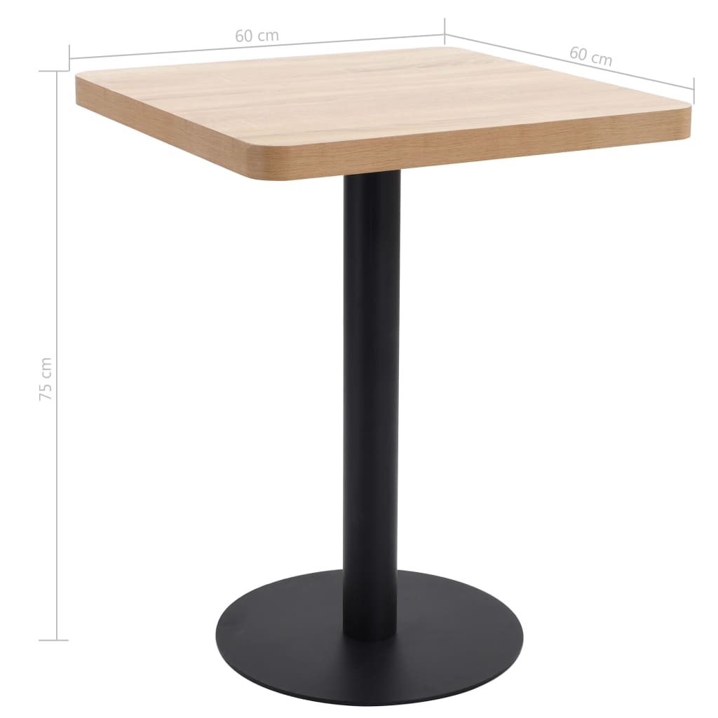 Bistro Table Light Brown 60X60 cm MDF- Kitchen & Dining Room Tables - HomeShopIreland - Home Shop Ireland - Kitchen & Dining Room Tables - Bistro Table Light Brown 60X60 cm MDF