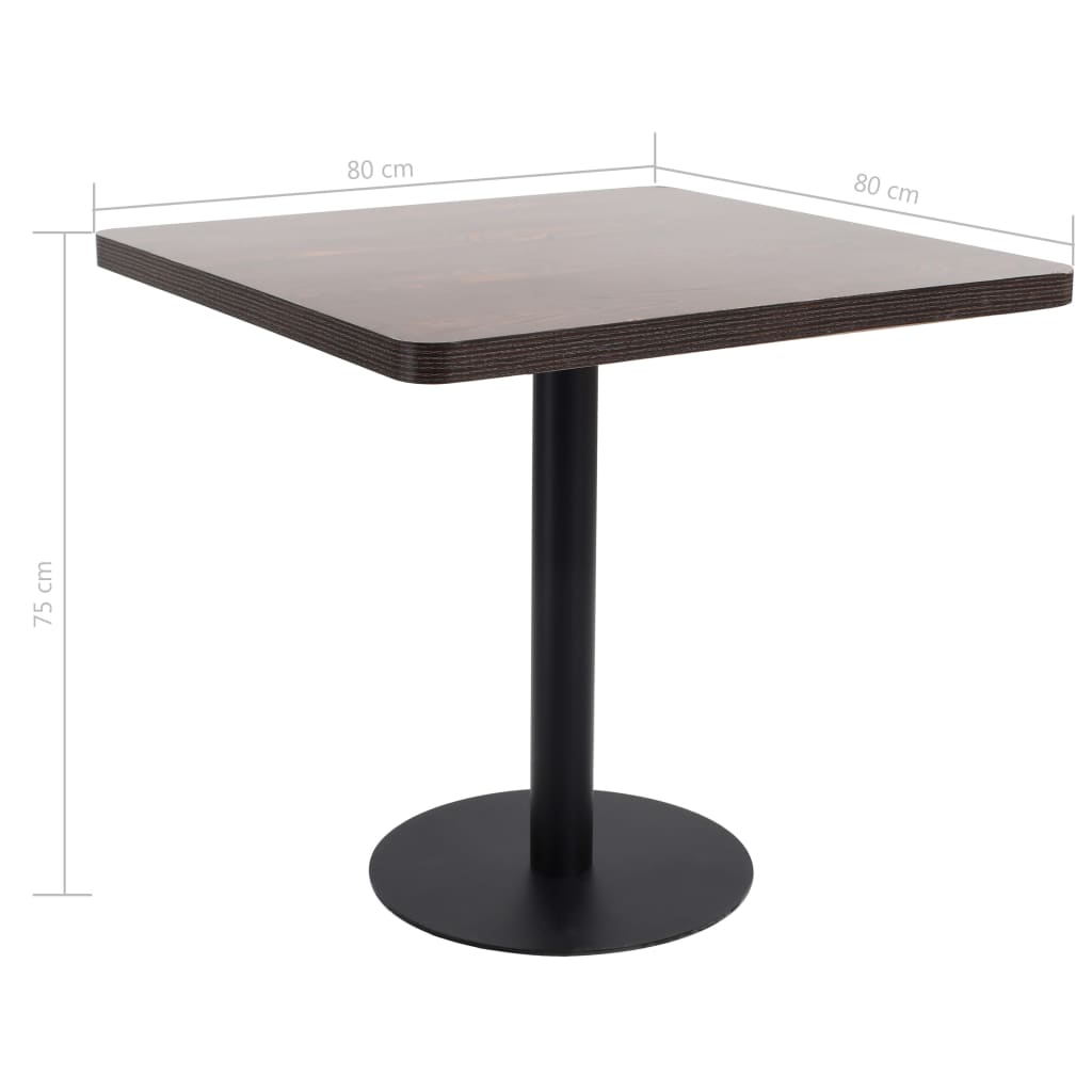 Bistro Table Dark Brown 80X80 cm MDF- Kitchen & Dining Room Tables - HomeShopIreland - Home Shop Ireland - Kitchen & Dining Room Tables - Bistro Table Dark Brown 80X80 cm MDF