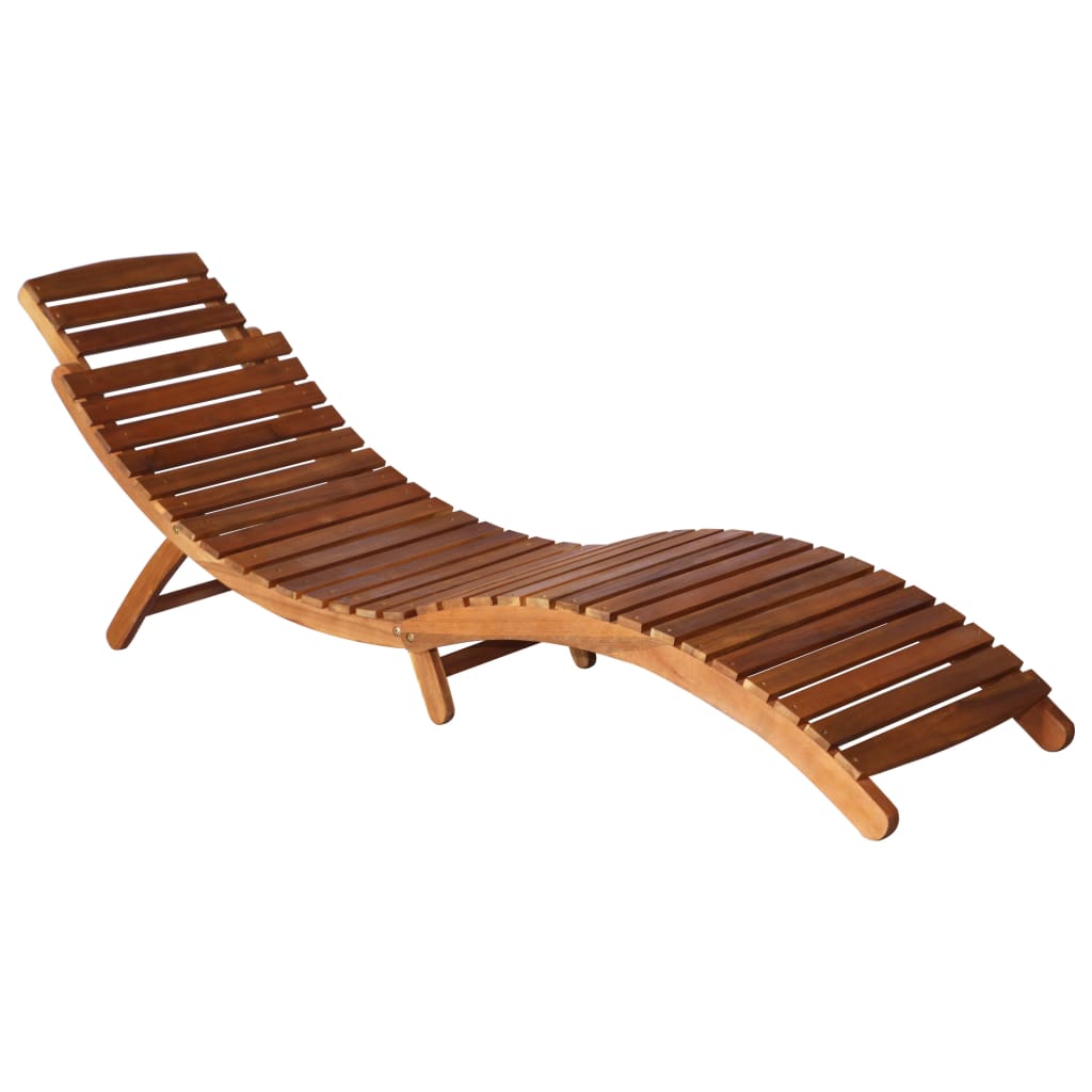 Sunlounger with Table Solid Acacia Wood Brown- Sunloungers - HomeShopIreland - Home Shop Ireland - Sunloungers - Sunlounger with Table Solid Acacia Wood Brown