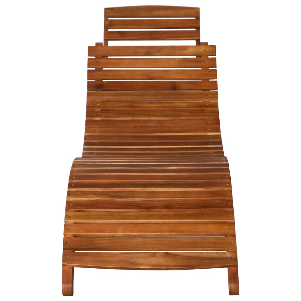 Sunlounger with Table Solid Acacia Wood Brown- Sunloungers - HomeShopIreland - Home Shop Ireland - Sunloungers - Sunlounger with Table Solid Acacia Wood Brown
