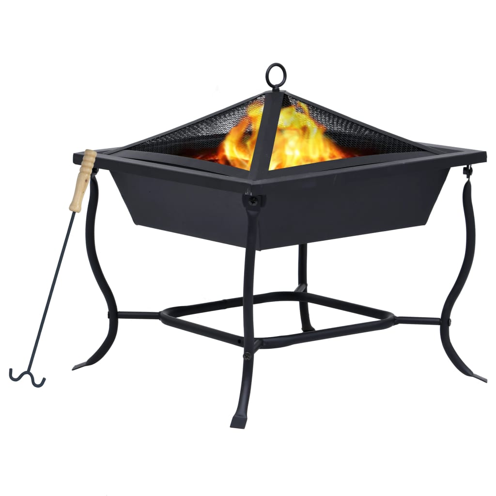 Fire Pit Black 45x45x45 cm Steel- Fireplaces - HomeShopIreland - Home Shop Ireland - Fireplaces - Fire Pit Black 45x45x45 cm Steel