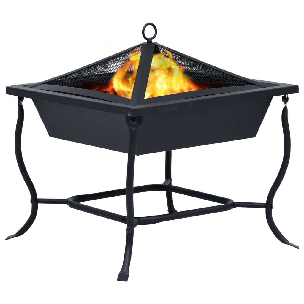 Fire Pit Black 45x45x45 cm Steel- Fireplaces - HomeShopIreland - Home Shop Ireland - Fireplaces - Fire Pit Black 45x45x45 cm Steel