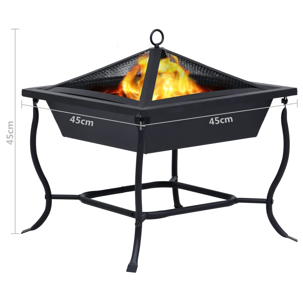 Fire Pit Black 45x45x45 cm Steel- Fireplaces - HomeShopIreland - Home Shop Ireland - Fireplaces - Fire Pit Black 45x45x45 cm Steel
