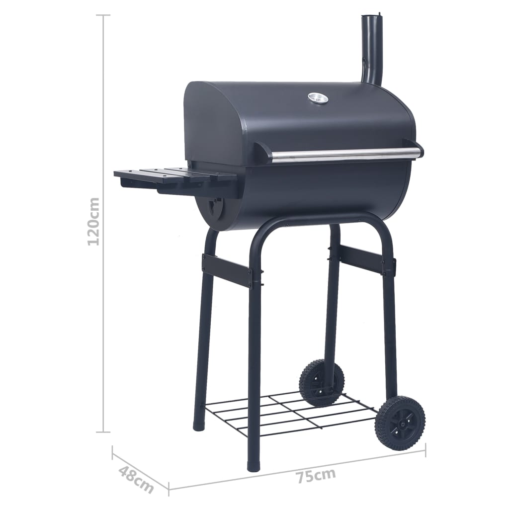 Charcoal BBQ Grill Smoker with Bottom Shelf Black- Outdoor Grills - HomeShopIreland - Home Shop Ireland - Outdoor Grills - Charcoal BBQ Grill Smoker with Bottom Shelf Black