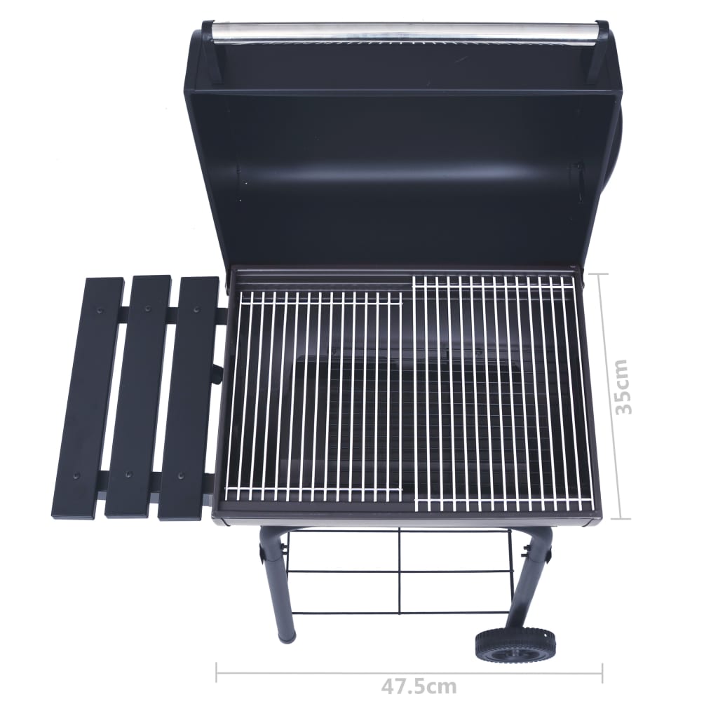 Charcoal BBQ Grill Smoker with Bottom Shelf Black- Outdoor Grills - HomeShopIreland - Home Shop Ireland - Outdoor Grills - Charcoal BBQ Grill Smoker with Bottom Shelf Black