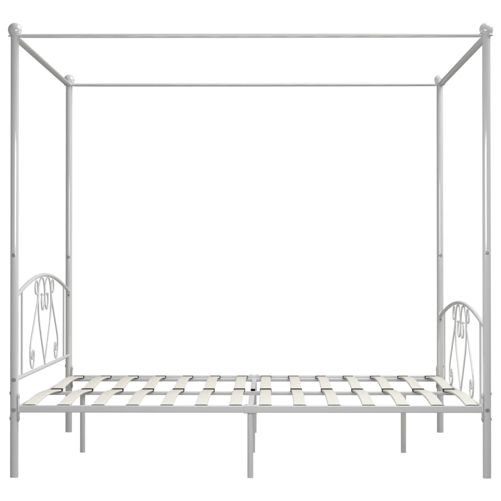 Canopy Bed Frame White Metal 6FT Super King- Beds & Bed Frames - HomeShopIreland - Home Shop Ireland - Beds & Bed Frames - Canopy Bed Frame White Metal 6FT Super King