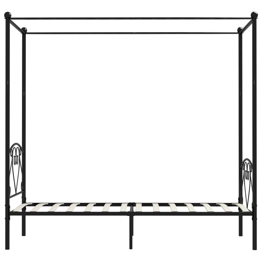 Canopy Bed Frame Black Metal 120x200 cm- Beds & Bed Frames - HomeShopIreland - Home Shop Ireland - Beds & Bed Frames - Canopy Bed Frame Black Metal 120x200 cm