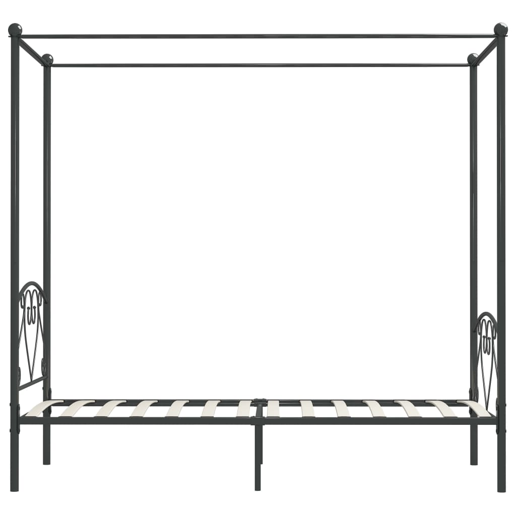 Canopy Bed Frame Grey Metal 90x200 cm- Beds & Bed Frames - HomeShopIreland - Home Shop Ireland - Beds & Bed Frames - Canopy Bed Frame Grey Metal 90x200 cm